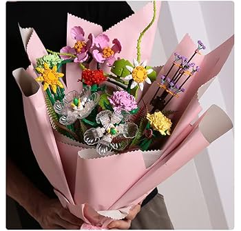 Amazon.com: WEAREWE Flower Bouquet Building Blocks Kits